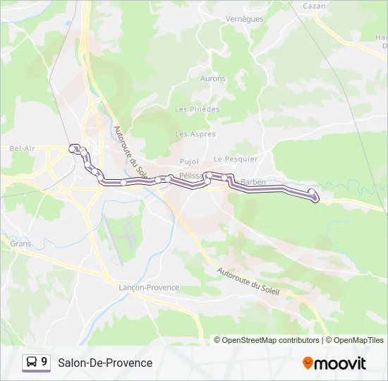 9 Bus Line Map