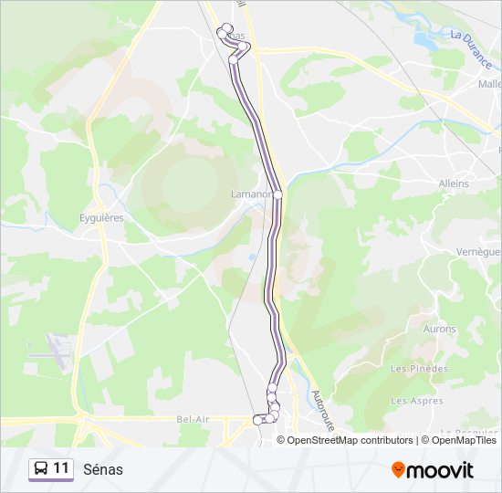 Plan de la ligne 11 de bus