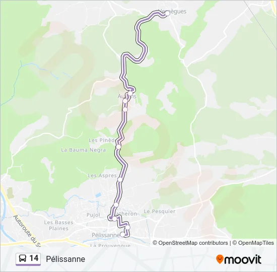 14 Bus Line Map