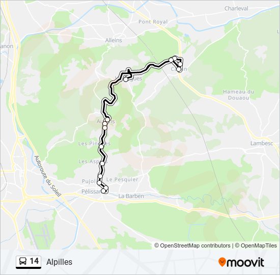 Mapa de 14 de autobús