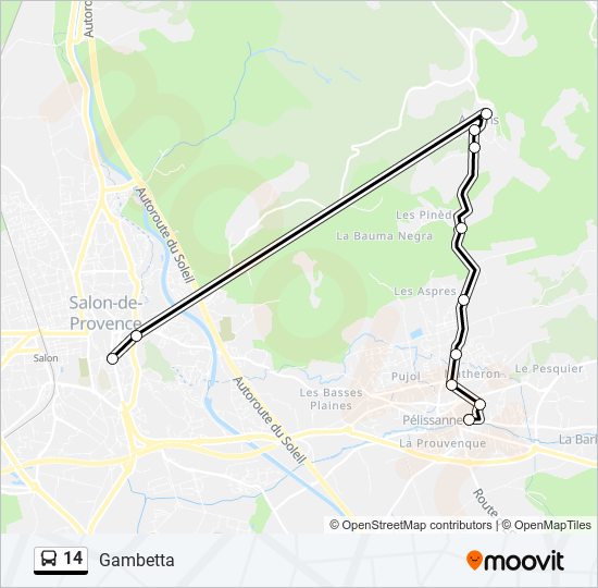 14 bus Line Map