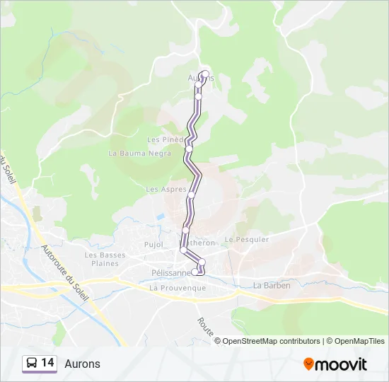 14 Bus Line Map
