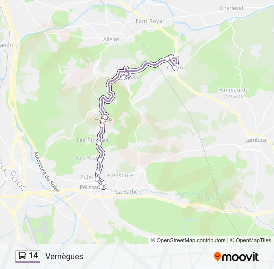 14 Bus Line Map