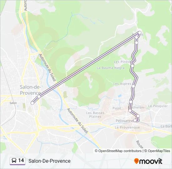 14 Bus Line Map