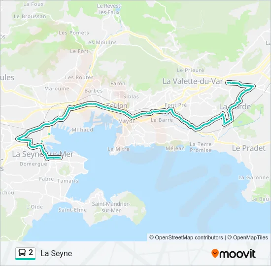 2 Bus Line Map