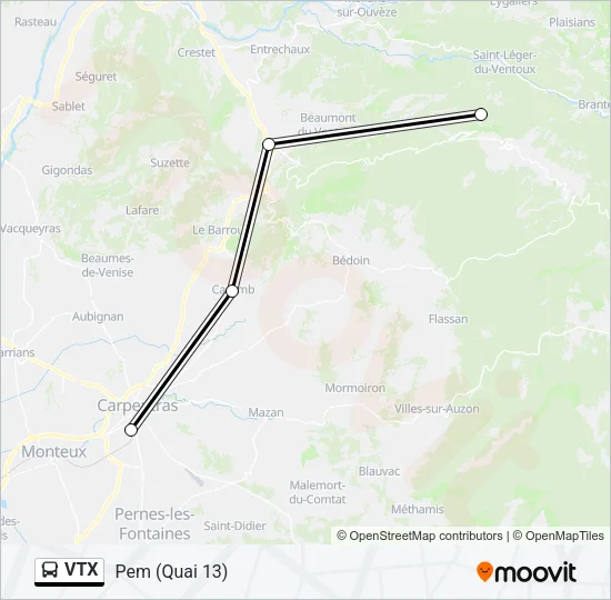 VTX Bus Line Map