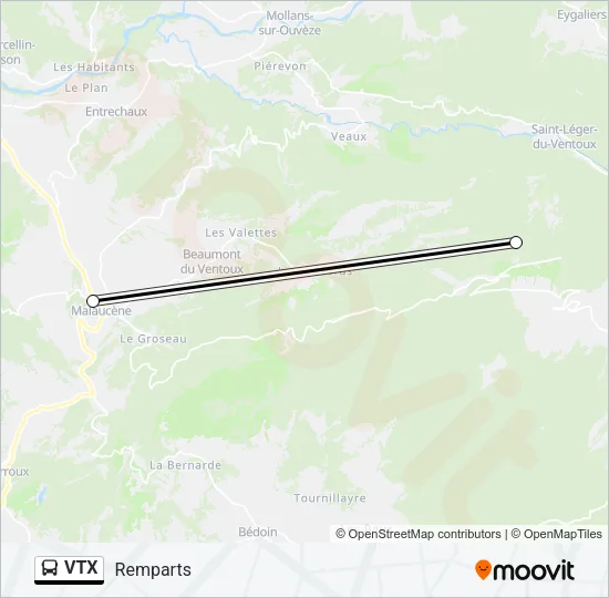 VTX Bus Line Map