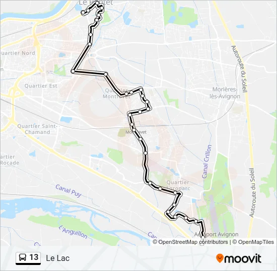 13 Bus Line Map