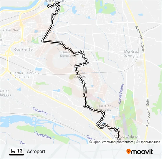 13 Bus Line Map