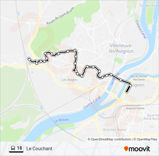 18 Bus Line Map