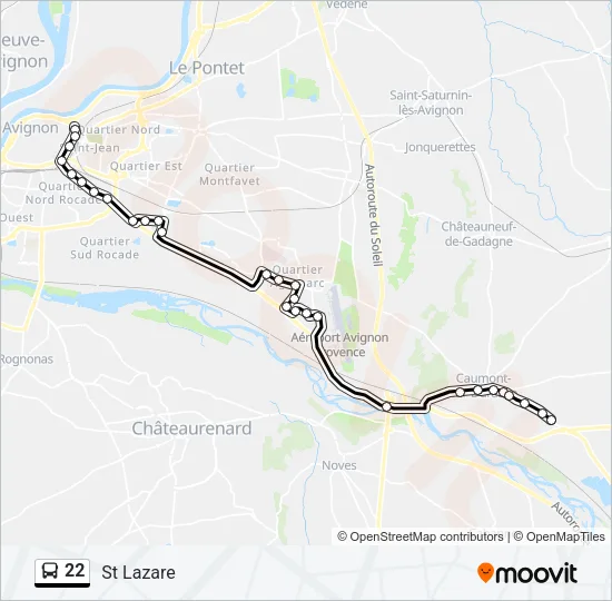 22 Bus Line Map