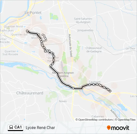 CA1 Bus Line Map