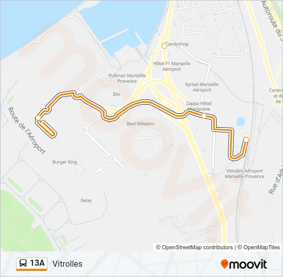 13A Bus Line Map