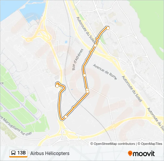 13B Bus Line Map