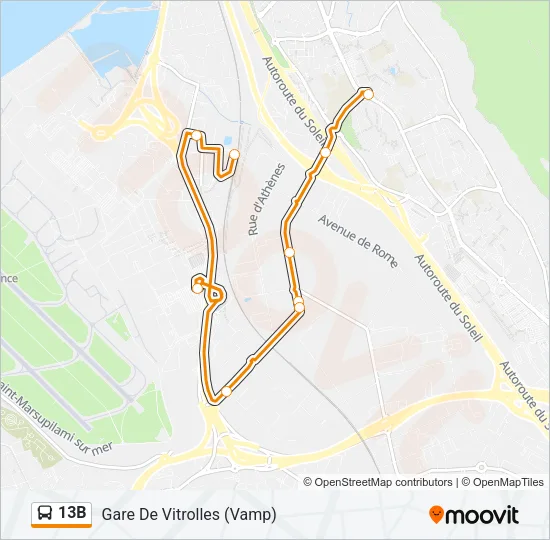 13B Bus Line Map
