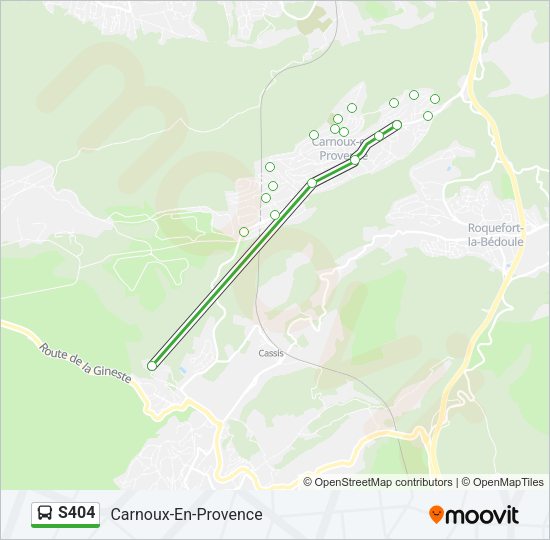 Plan de la ligne S404 de bus