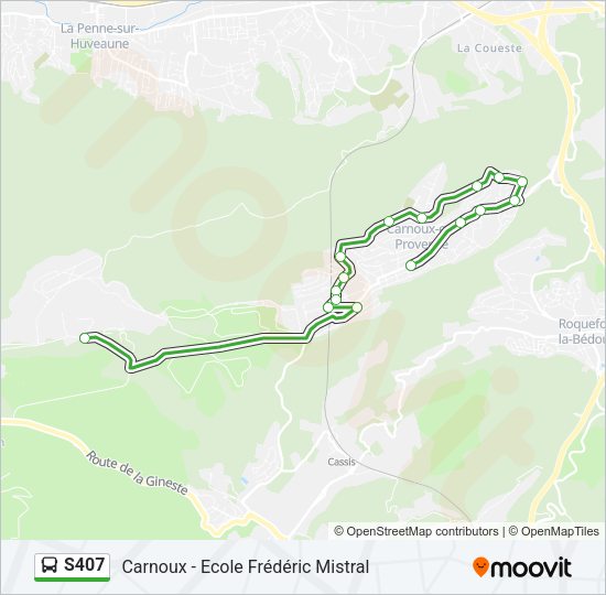Plan de la ligne S407 de bus