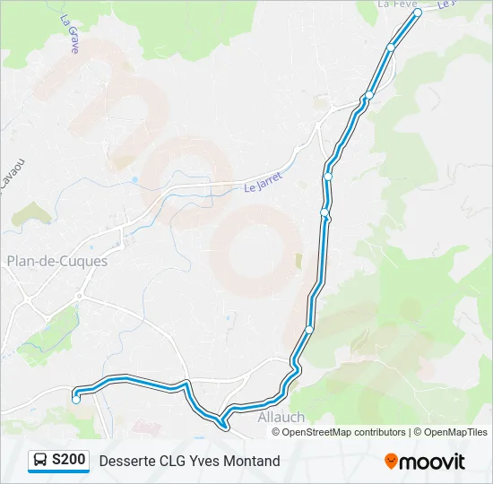 S200 Bus Line Map