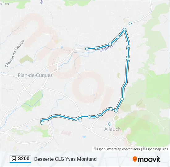 S200 Bus Line Map