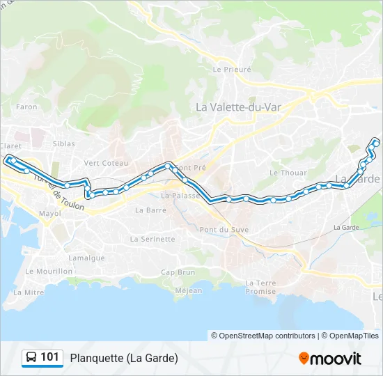 101 Bus Line Map