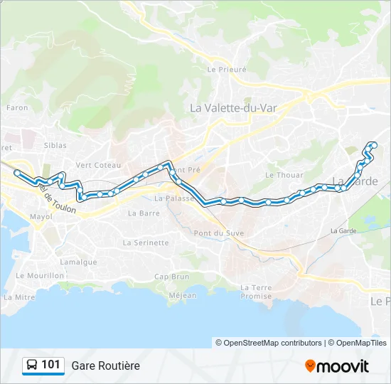101 Bus Line Map
