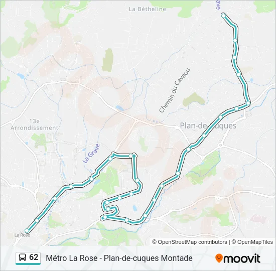 62 Bus Line Map