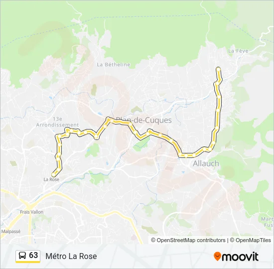 63 Bus Line Map