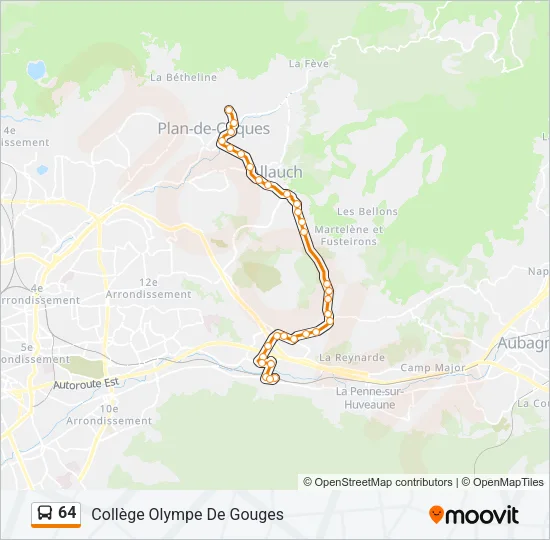 64 Bus Line Map