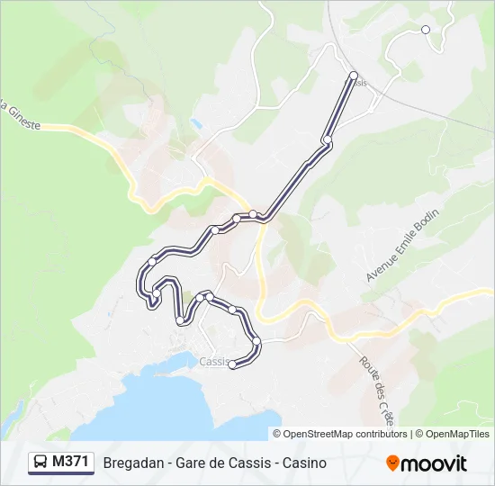 M371 Bus Line Map