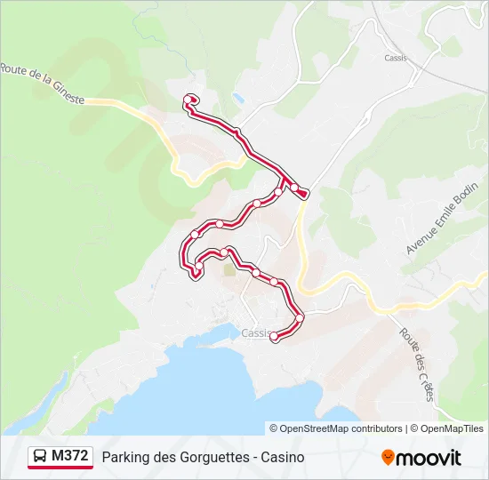 M372 Bus Line Map