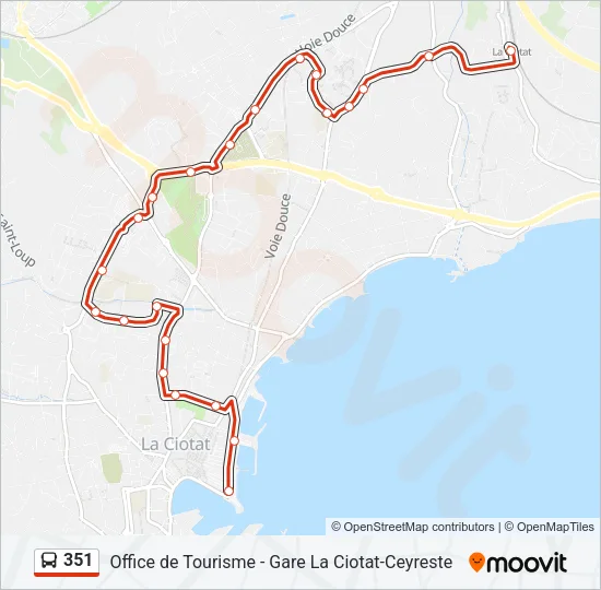 351 Bus Line Map
