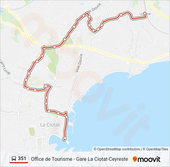 351 Bus Line Map