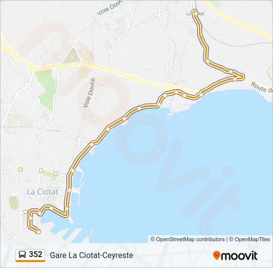 352 Bus Line Map