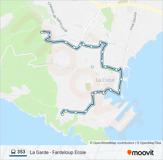 353 Bus Line Map