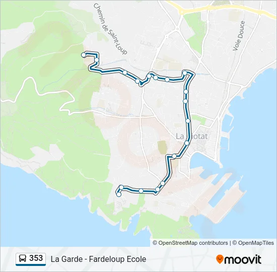 353 Bus Line Map