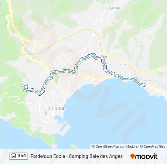 354 Bus Line Map
