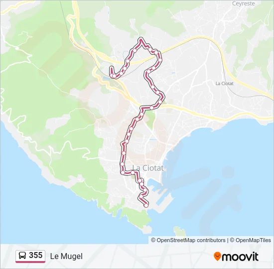 355 Bus Line Map