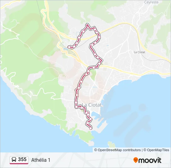 355 Bus Line Map