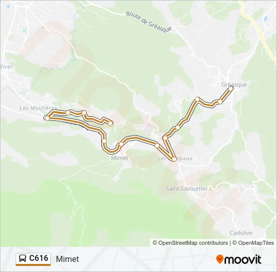 C616 Bus Line Map