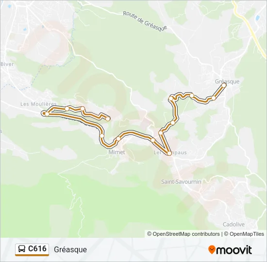C616 Bus Line Map