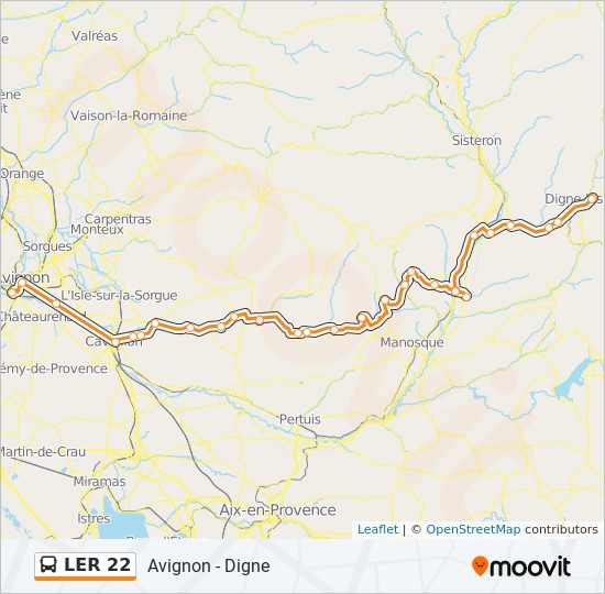 Ler 22 Route Schedules Stops Maps Avignon Digne