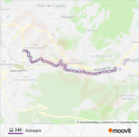 240 Route: Schedules, Stops & Maps - Aubagne (Updated)