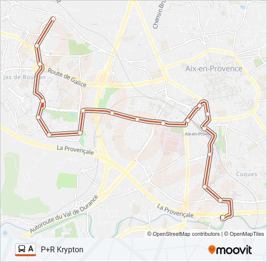 Mapa de A de autobús