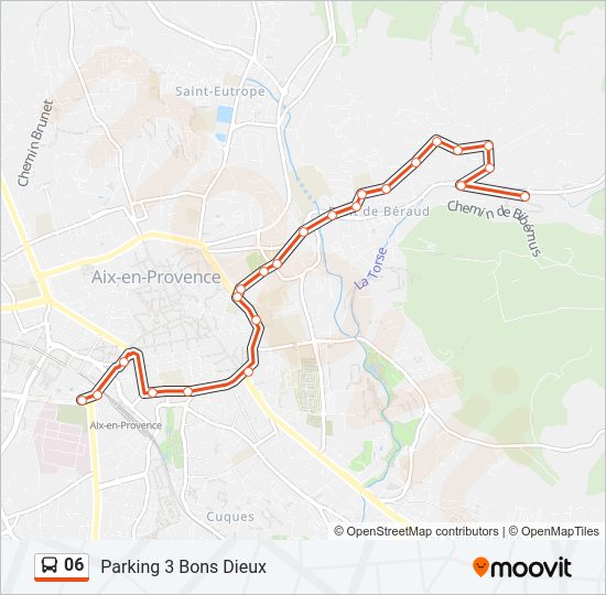 Plan de la ligne 06 de bus