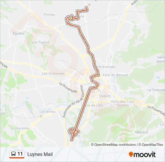 11 Bus Line Map
