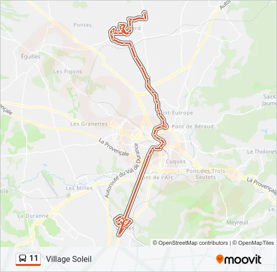 11 Bus Line Map