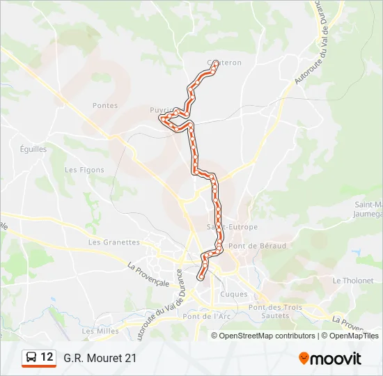 12 Bus Line Map