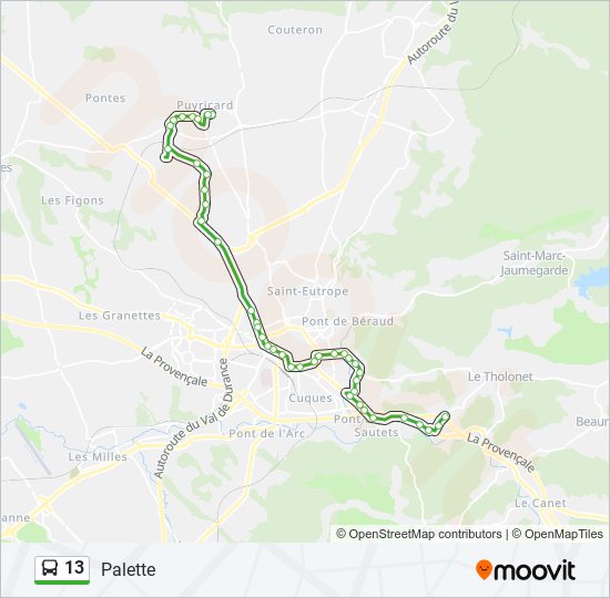 13 bus Line Map