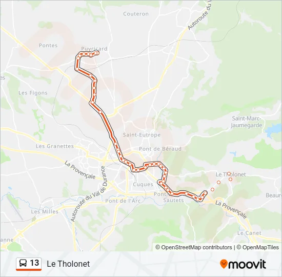 13 Bus Line Map