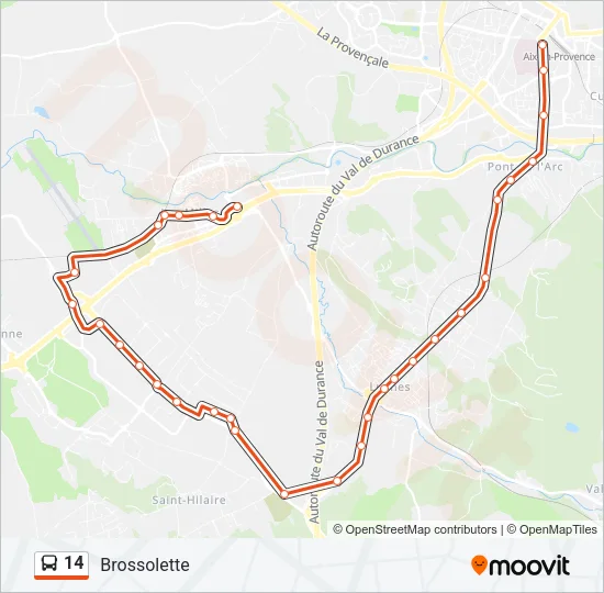 14 Bus Line Map